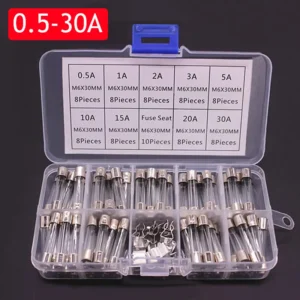 100pcs Quick Blow Glass Tube Fuse Assorted Kit
