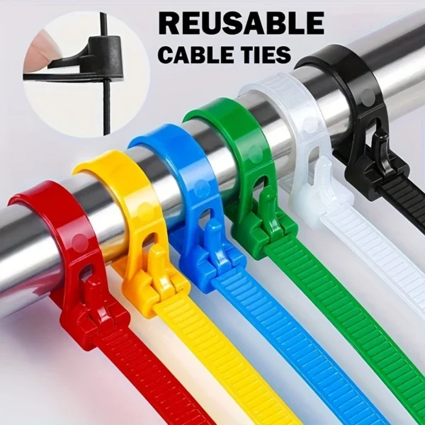 100pcs Nylon Reusable Cable Ties
