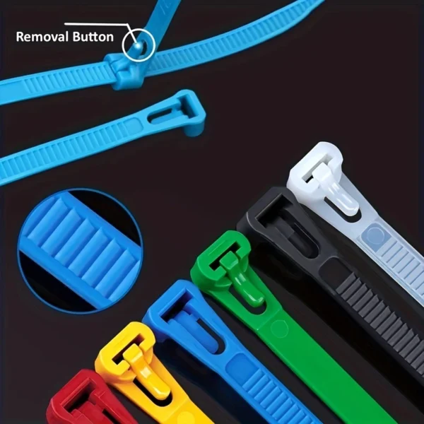 100pcs Nylon Reusable Cable Ties