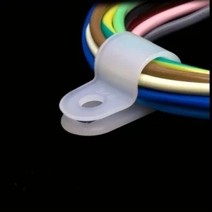 100pcs Nylon White Cable Clip Wire Clamp