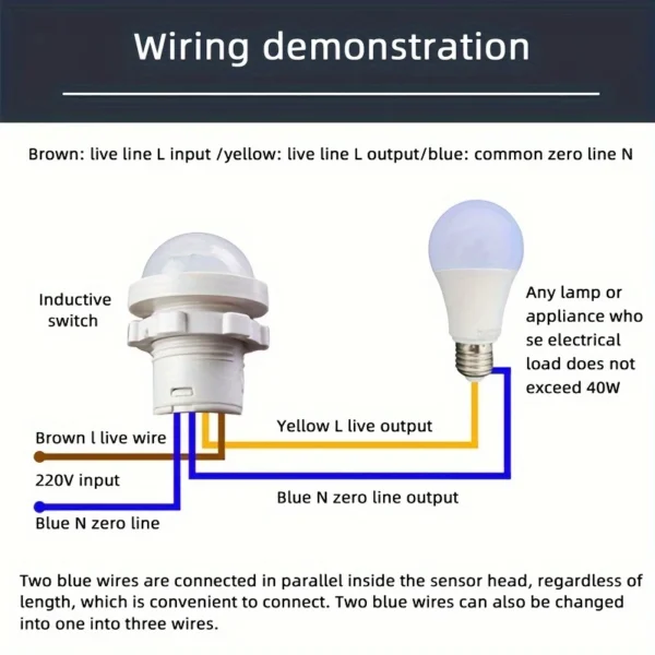 2pcs White PIR Motion Sensor Switch