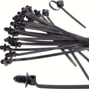 100pcs Durable Black Nylon Car Mount Wire Ties