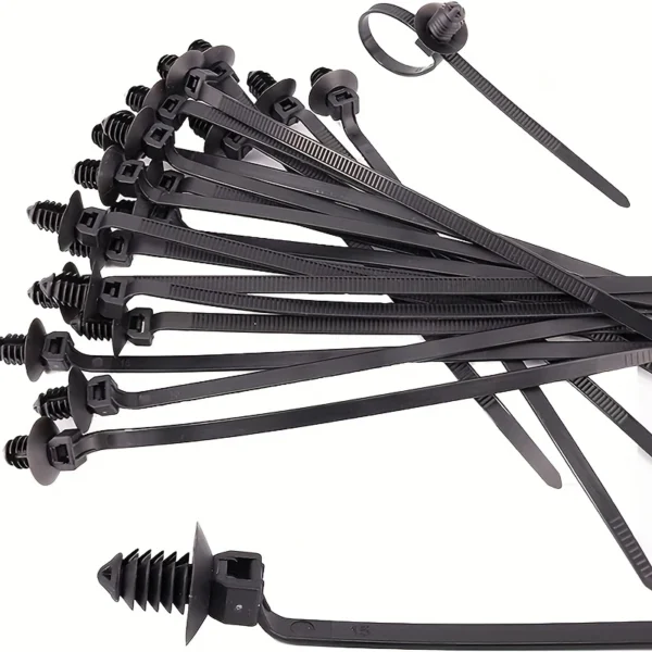 100pcs Durable Black Nylon Car Mount Wire Ties